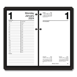 Desk Calendar Base for Loose-Leaf Refill, 4.5 x 8, Black