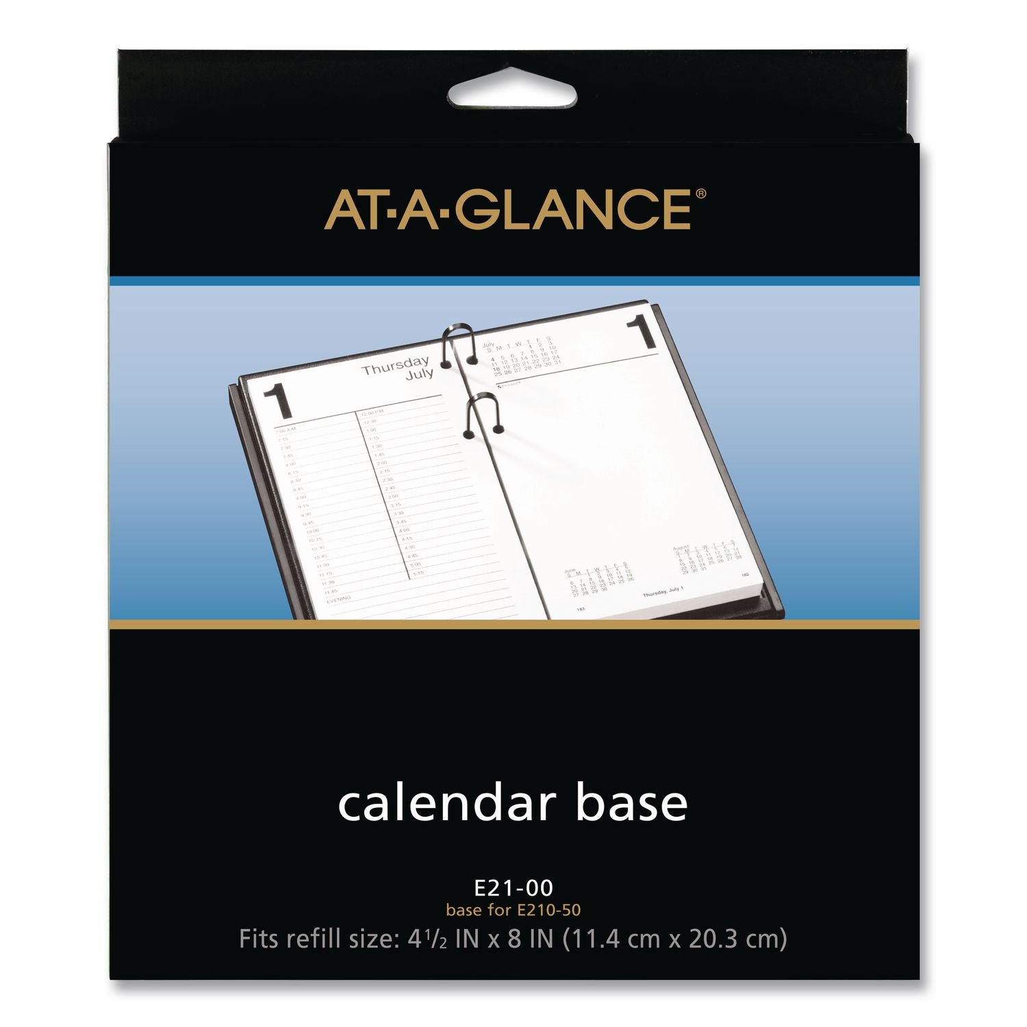 Desk Calendar Base for Loose-Leaf Refill, 4.5 x 8, Black