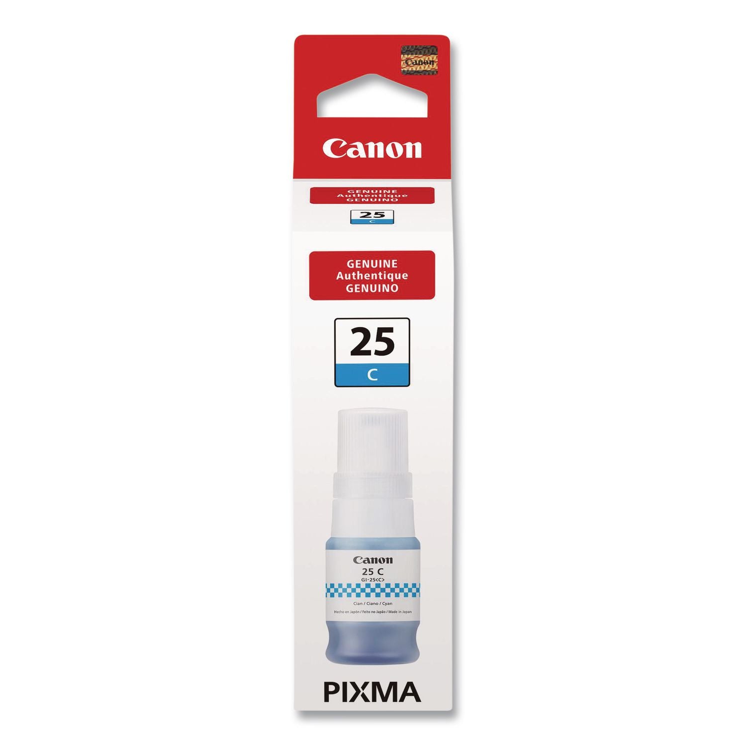 Canon GI-25 Ink Bottles - Inkjet - Cyan - 3000 Pages - 37 mL - 1 Each