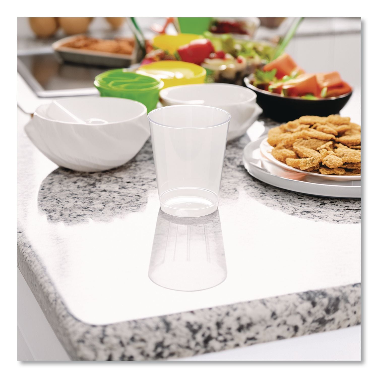 Comet Plastic Tumbler, 8 oz, Clear, Tall, 25/Pack, 20 Packs/Carton