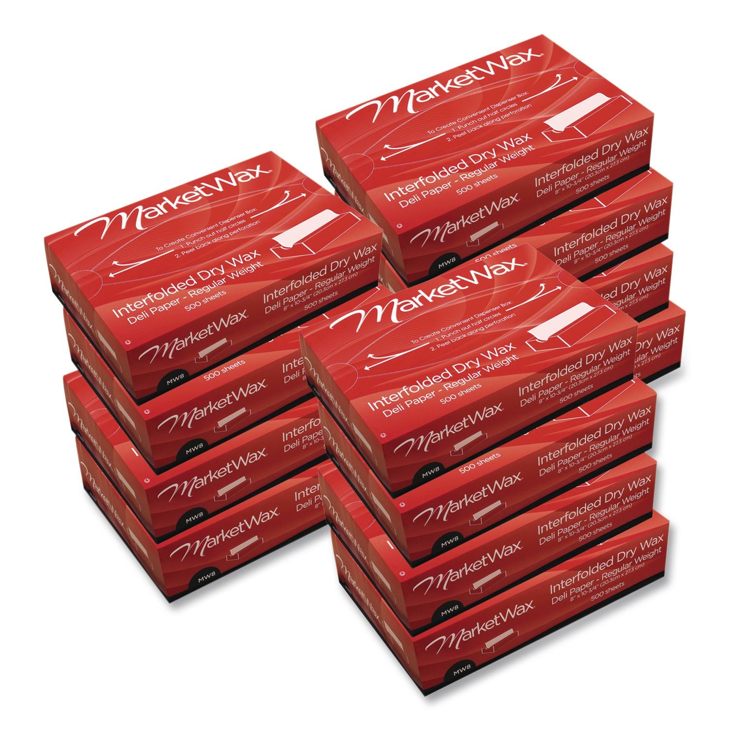QF12 Interfolded Dry Wax Deli Paper, 12 x 10.75, White, 500/Box, 12 Boxes/Carton