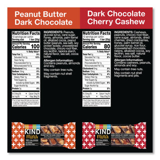 KIND Minis Snack Bar Variety Pack - Trans Fat Free, No Artificial Sweeteners, Gluten-free, Low Sodium, Low Glycemic - Peanut Butter Dark Chocolate, Dark Chocolate Cherry Cashew - 0.71 oz - 20 / Box