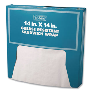Grease-Resistant Paper Wraps and Liners, 14 x 14, White, 1,000/Box, 4 Boxes/Carton