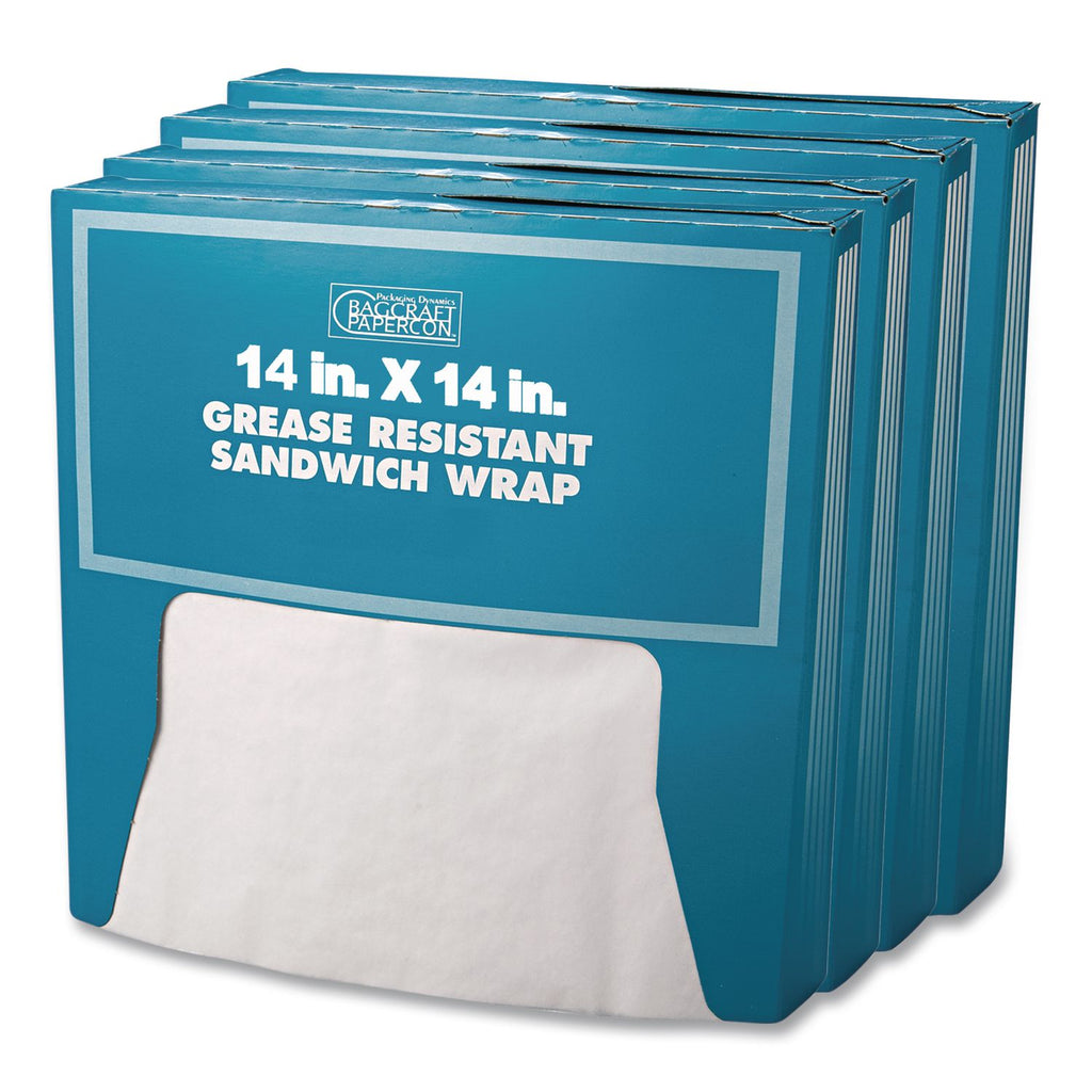 Grease-Resistant Paper Wraps and Liners, 14 x 14, White, 1,000/Box, 4 Boxes/Carton