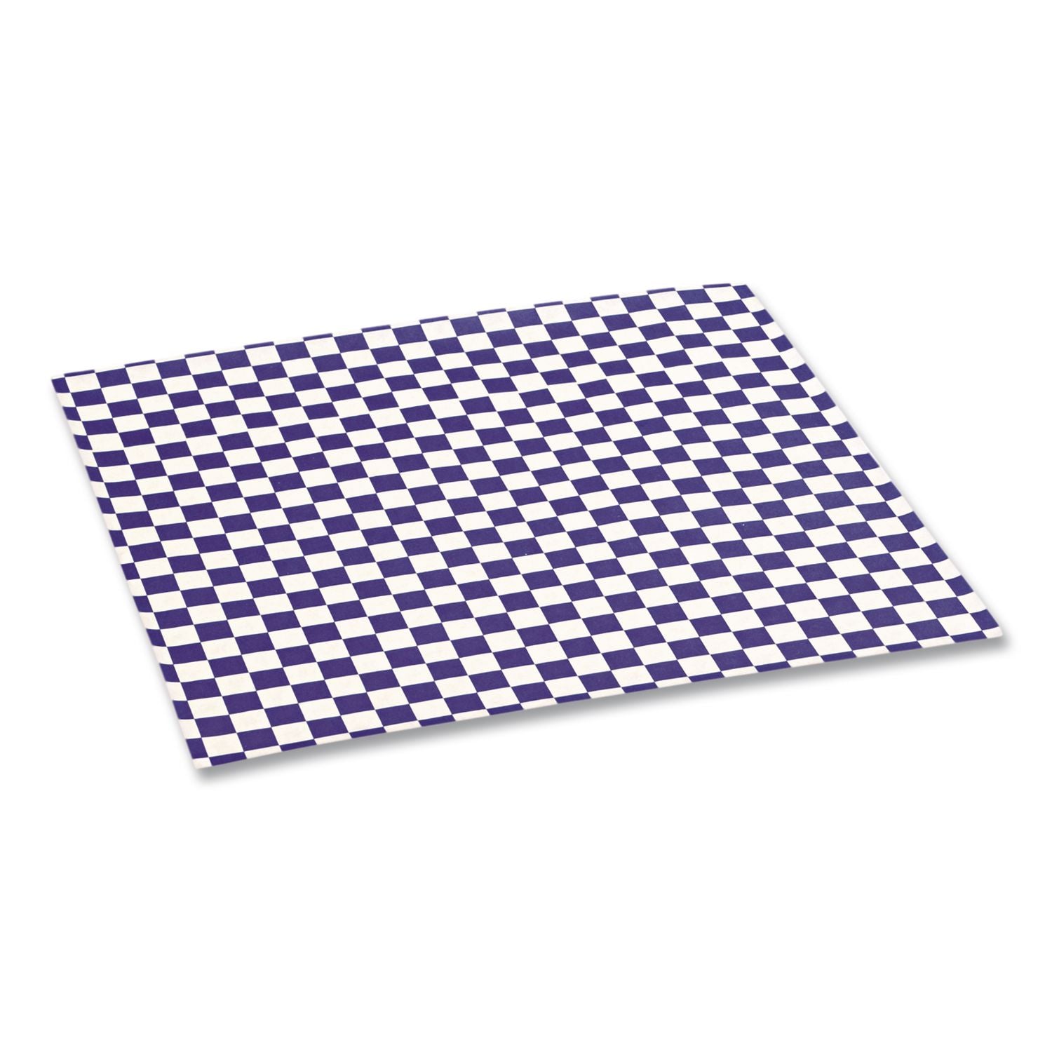 Grease-Resistant Paper Wraps and Liners, 12 x 12, Blue Check, 1,000/Box, 5 Boxes/Carton