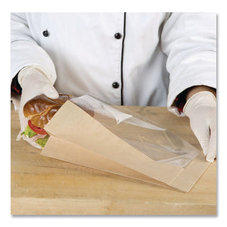 Dubl View Sandwich Bags, 2.35 mil, 9.5" x 2.75", Natural Brown, 500/Carton