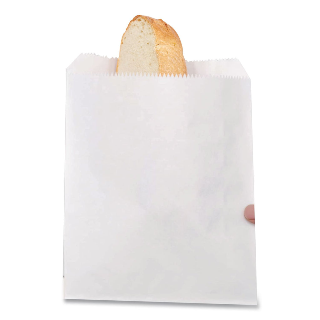Grease-Resistant Single-Serve Bags, 6" x 6.5", White, 2,000/Carton