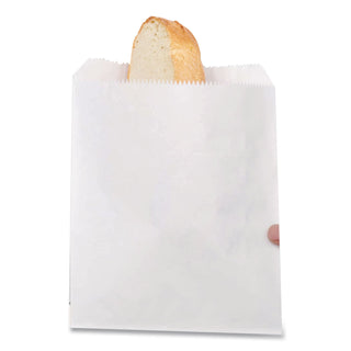 Grease-Resistant Single-Serve Bags, 6" x 6.5", White, 2,000/Carton