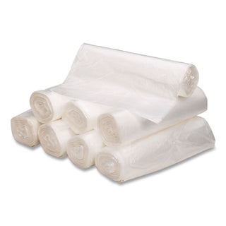 Can Liners, 30 gal, 10 mic, 30" x 37", Natural, 25 Bags/Roll, 20 Rolls/Carton