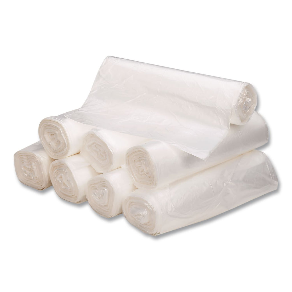 Can Liners, 16 gal, 8 mic, 24" x 33", Natural, 50 Bags/Roll, 4 Rolls/Carton