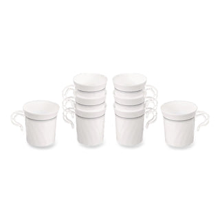 Classicware Plastic Coffee Mugs, 8 oz, White, 8 Pack, 24 Packs/Carton