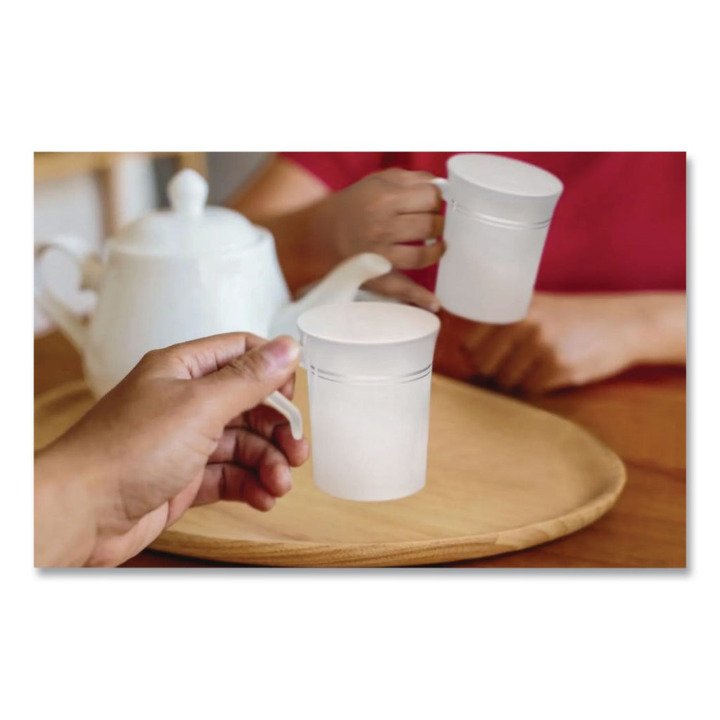Classicware Plastic Coffee Mugs, 8 oz, White, 8 Pack, 24 Packs/Carton