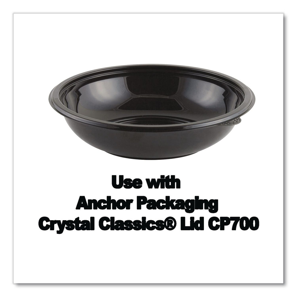 Crystal Classics Bowl, 32 oz, 8.5" Diameter, 2.14"h, Black, Plastic, 300/Carton