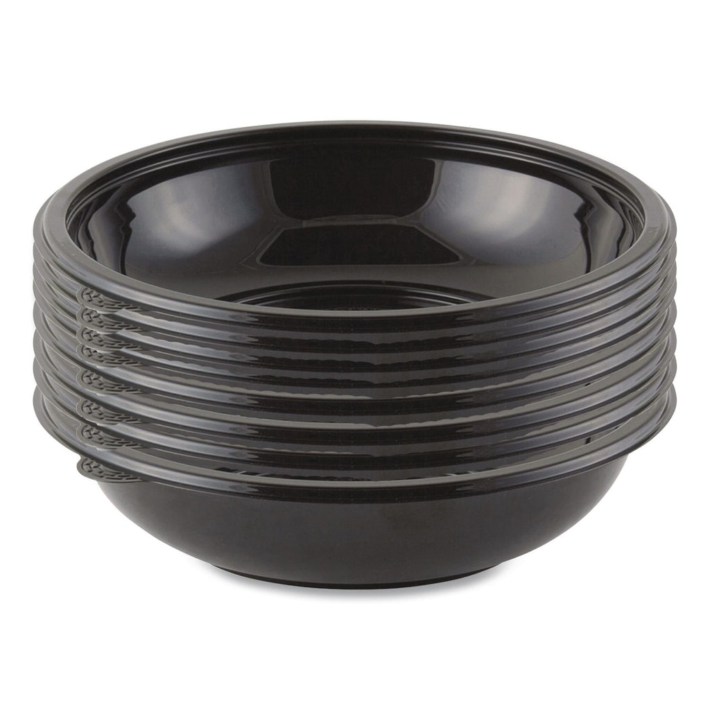 Crystal Classics Bowl, 32 oz, 8.5" Diameter, 2.14"h, Black, Plastic, 300/Carton