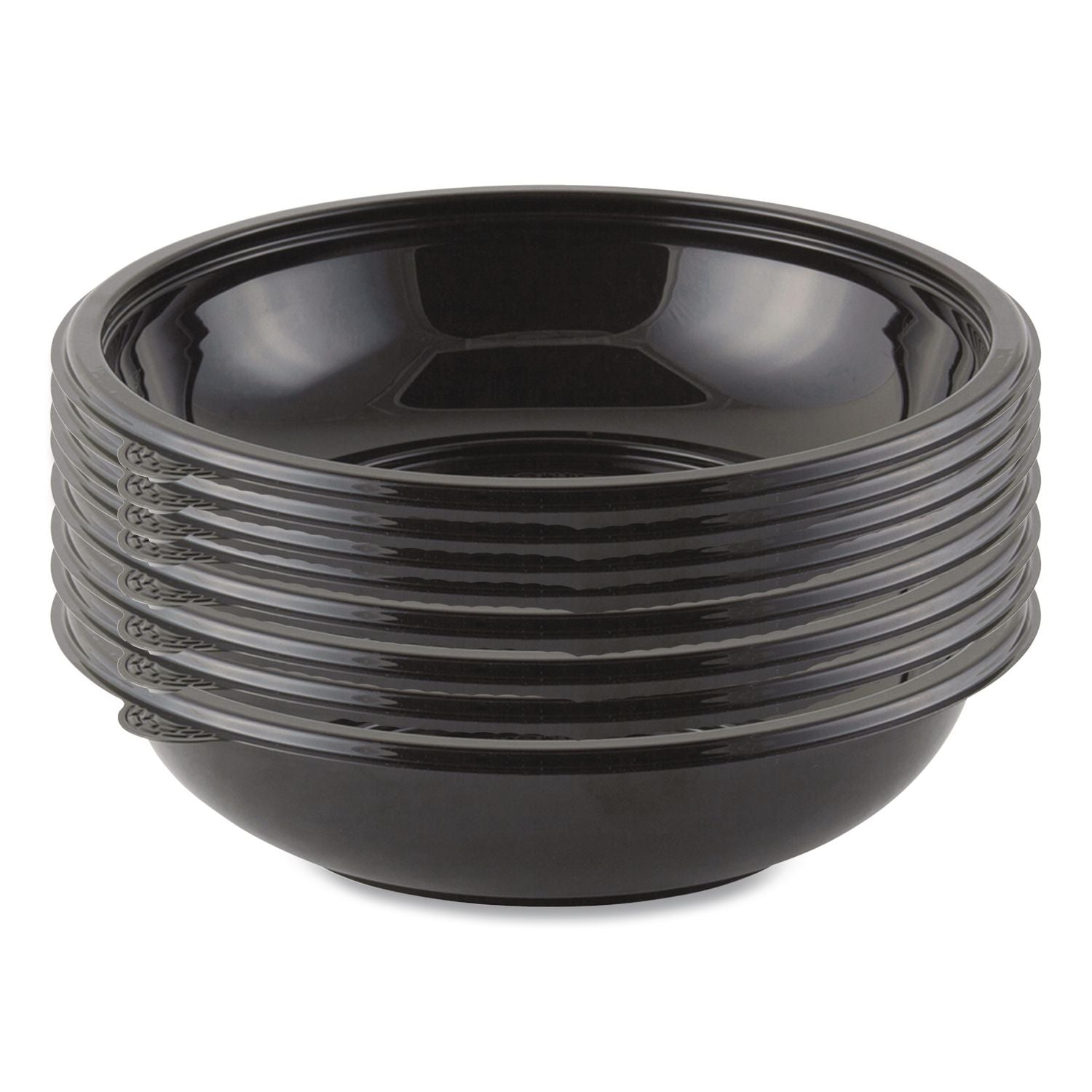 Crystal Classics Bowl, 32 oz, 8.5" Diameter, 2.14"h, Black, Plastic, 300/Carton