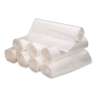 Waste Can Liners, 45 gal, 10 mic, 40" x 46", Natural, 25 Bags/Roll, 10 Rolls/Carton