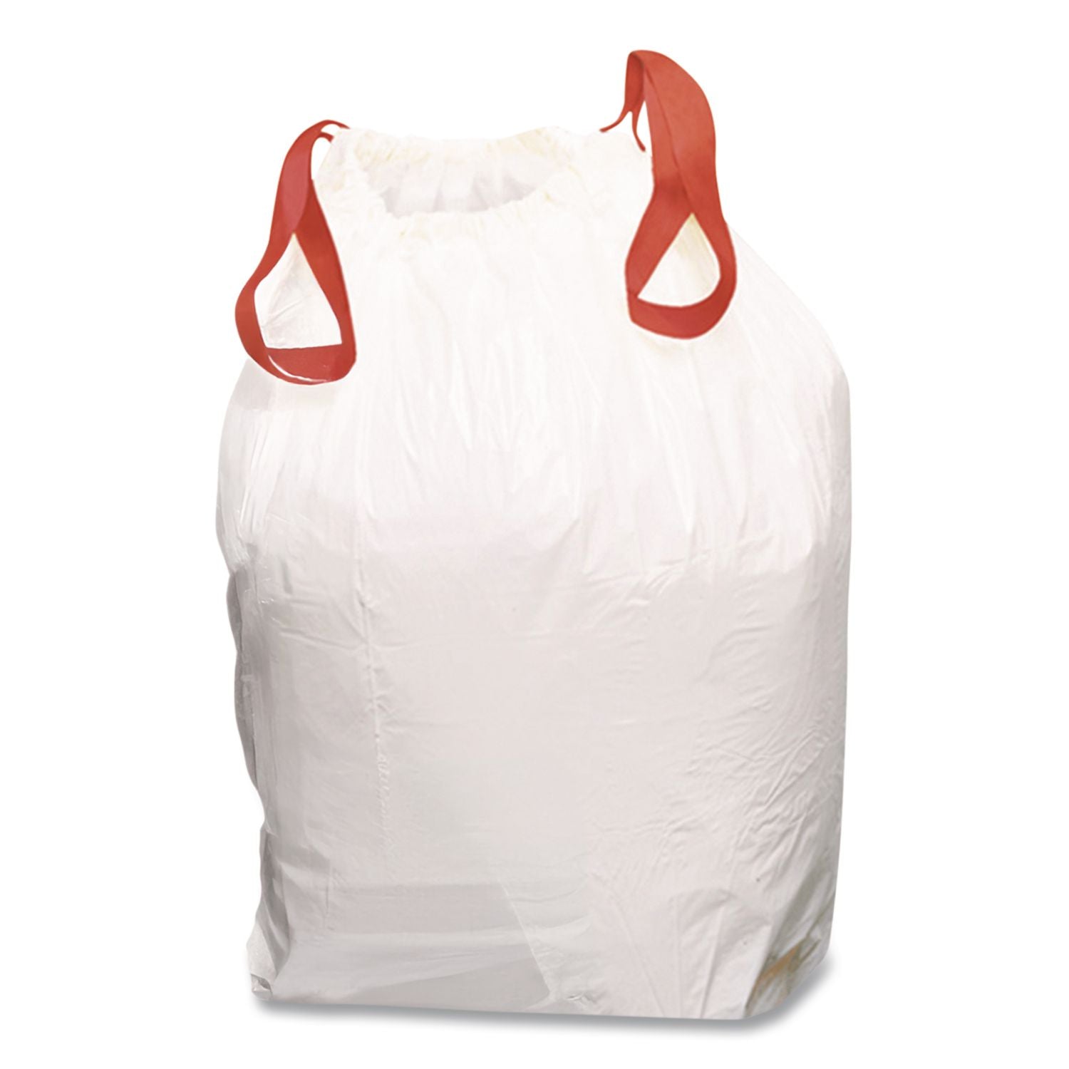 Drawstring Kitchen Bags, 13 gal, 0.6 mil, 24" x 27.38", White, 50/Box