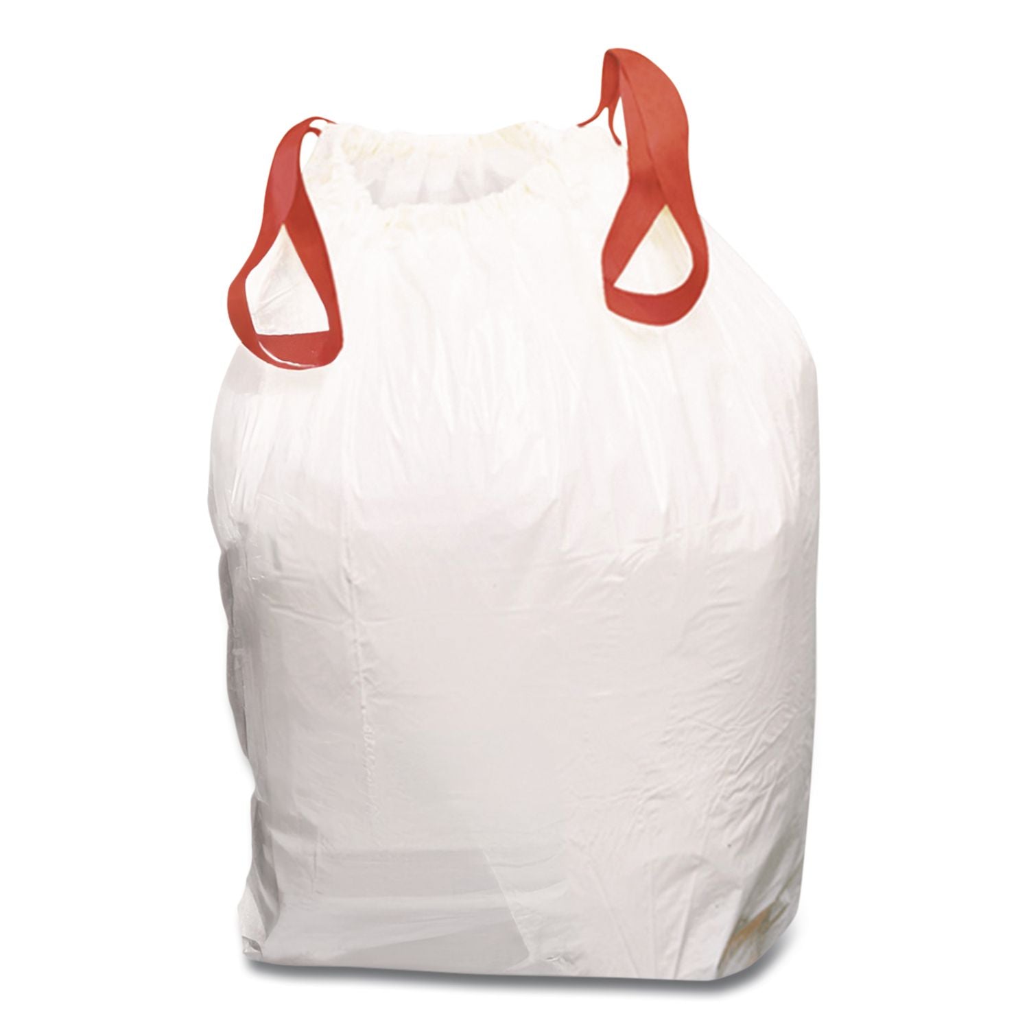 Drawstring Kitchen Bags, 13 gal, 0.6 mil, 24" x 27.4", White, 50 Bags/Box, 6 Boxes/Carton