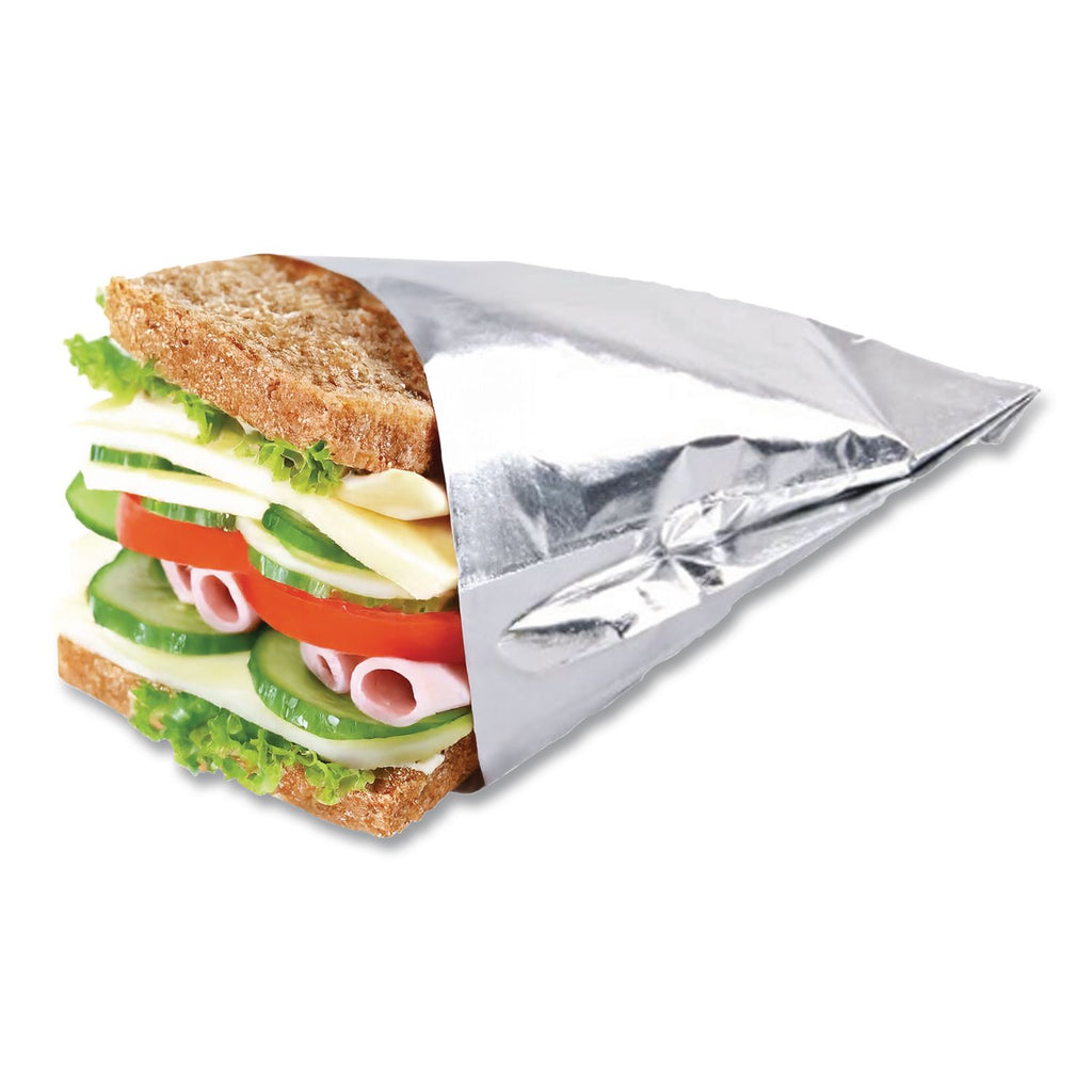 Foil Single-Serve Bags, 6" x 6.5", Silver, 1,000/Carton