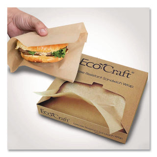 EcoCraft Grease-Resistant Paper Wraps and Liners, Natural, 15 x 16, 1,000/Box, 3 Boxes/Carton