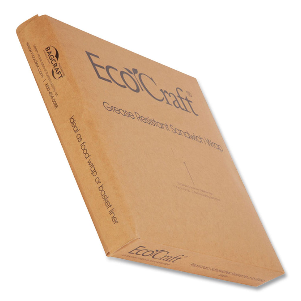EcoCraft Grease-Resistant Paper Wraps and Liners, Natural, 14 x 14, 1,000/Box, 4 Boxes/Carton