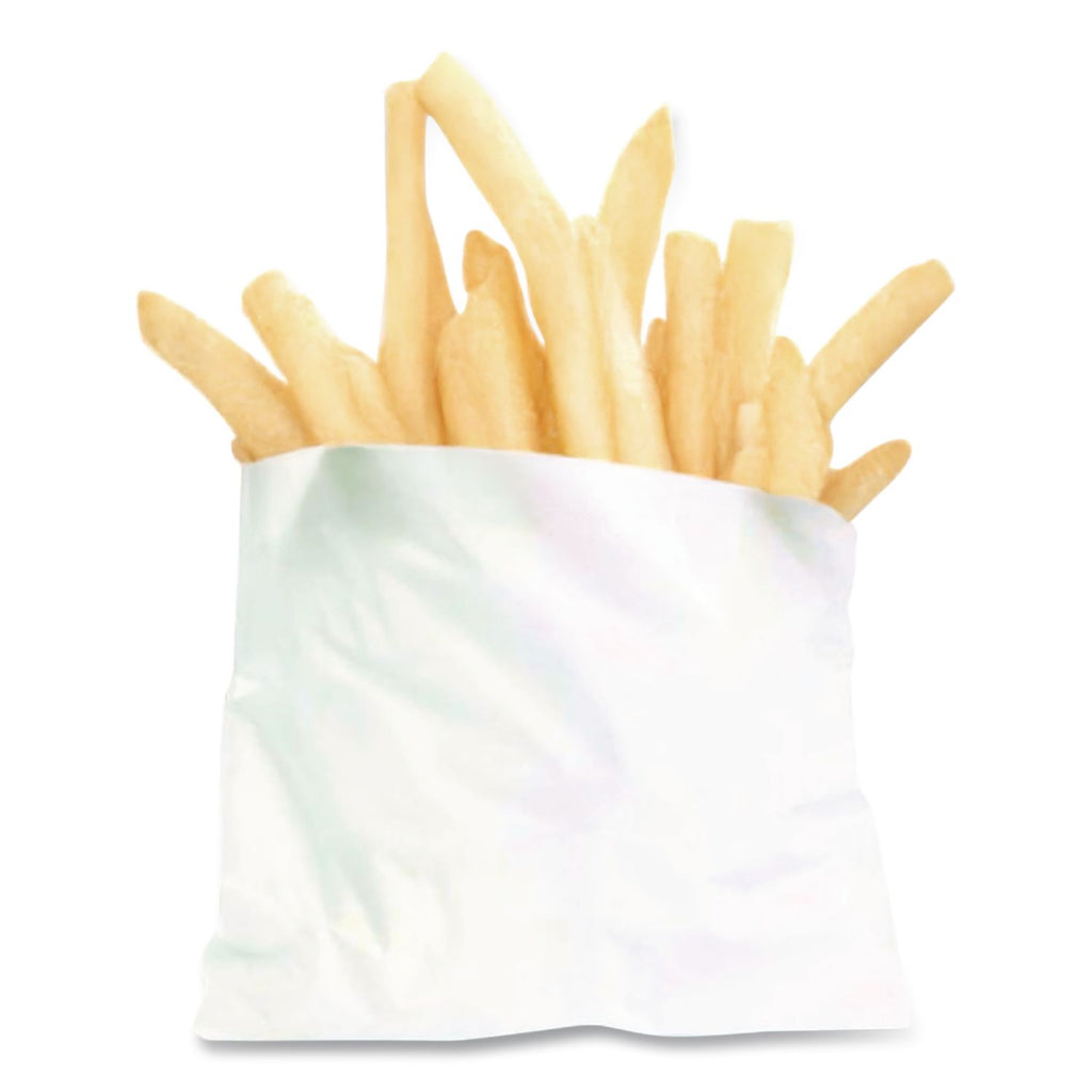 French Fry Bags, 4.5" x 3.5", White, 2,000/Carton