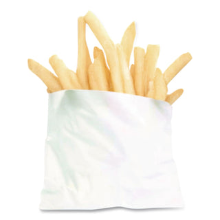 French Fry Bags, 4.5" x 3.5", White, 2,000/Carton