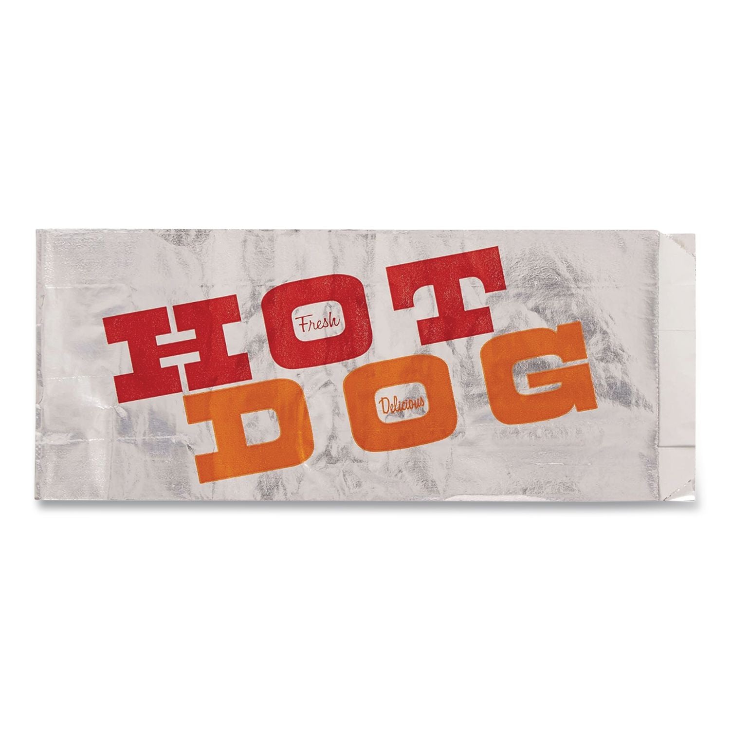 Foil Single-Serve Bags, 3.5" x 8.5", Silver/"Hot Dog" Design, 1,000/Carton