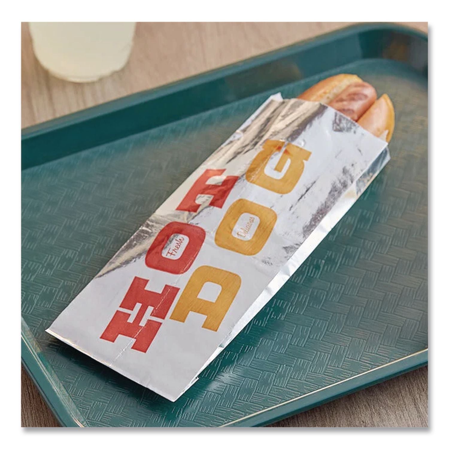 Foil Single-Serve Bags, 3.5" x 8.5", Silver/"Hot Dog" Design, 1,000/Carton