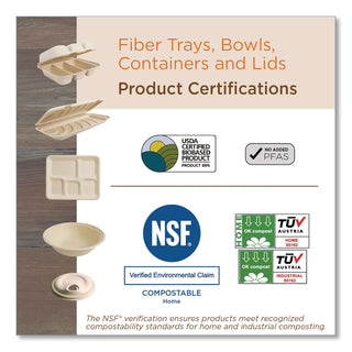 Fiber Trays, 4.8 x 8.3 x 0.7, Natural, Paper, 500/Carton