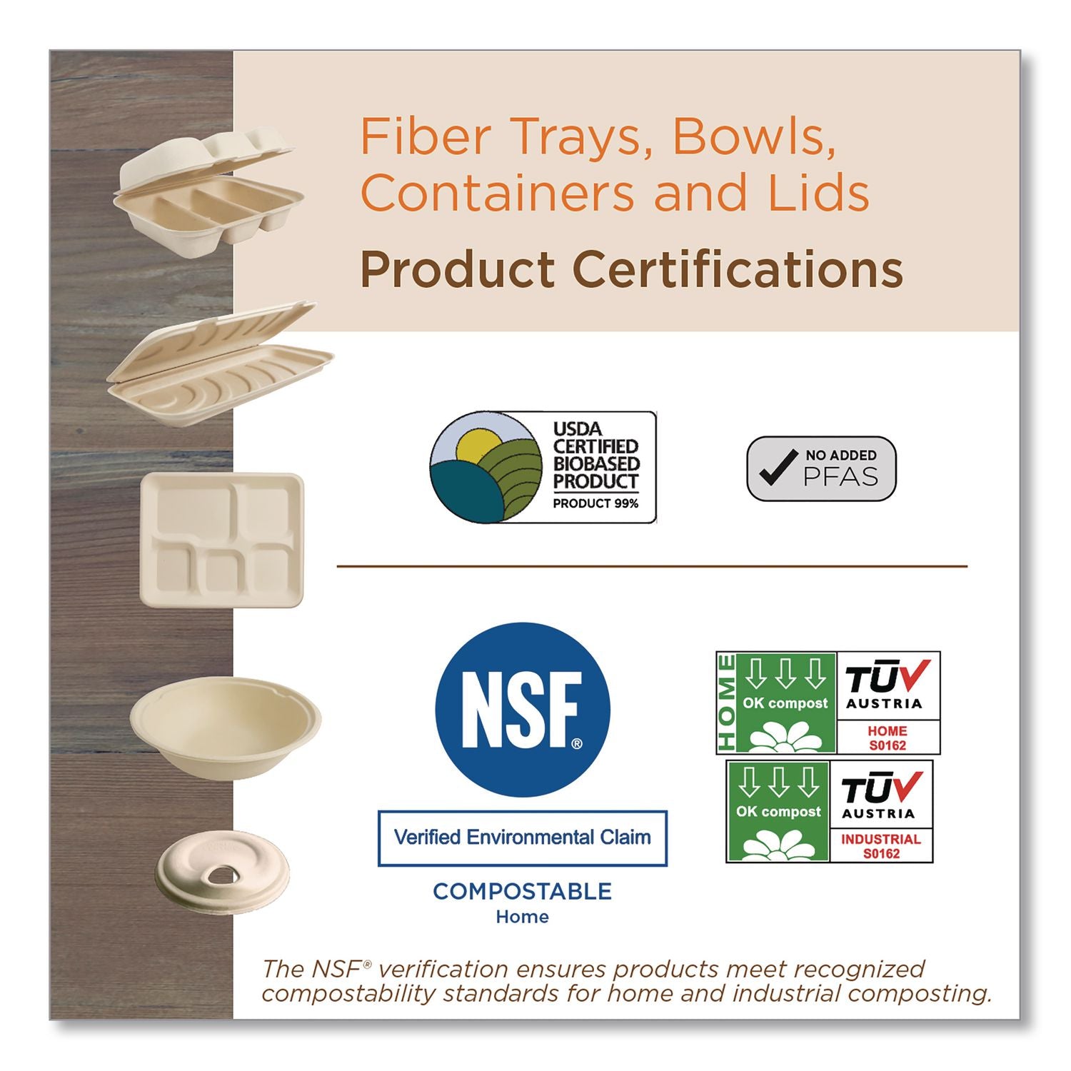 Fiber Trays, 4.8 x 8.3 x 0.7, Natural, Paper, 500/Carton