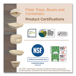 Fiber Plates, Plate, 9.1" Diameter, Natural, 1,000/Carton