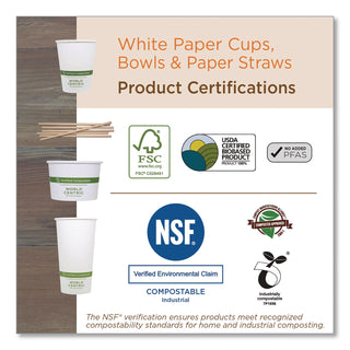 Double Wall Paper Hot Cups, 8 oz, White, 1,000/Carton