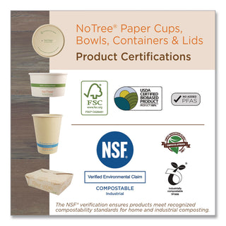 NoTree Paper Hot Cups, 4 oz, Natural, 1,000/Carton