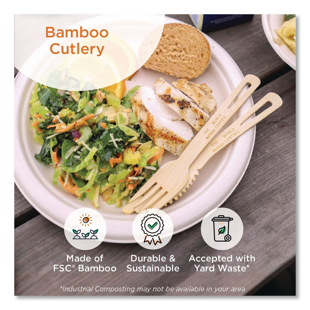 Bamboo Cutlery, Fork, 6.7", Natural, 2,000/Carton