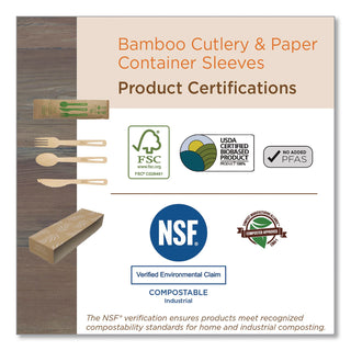 Bamboo Cutlery, Spoon, 6.7", Natural, 2,000/Carton