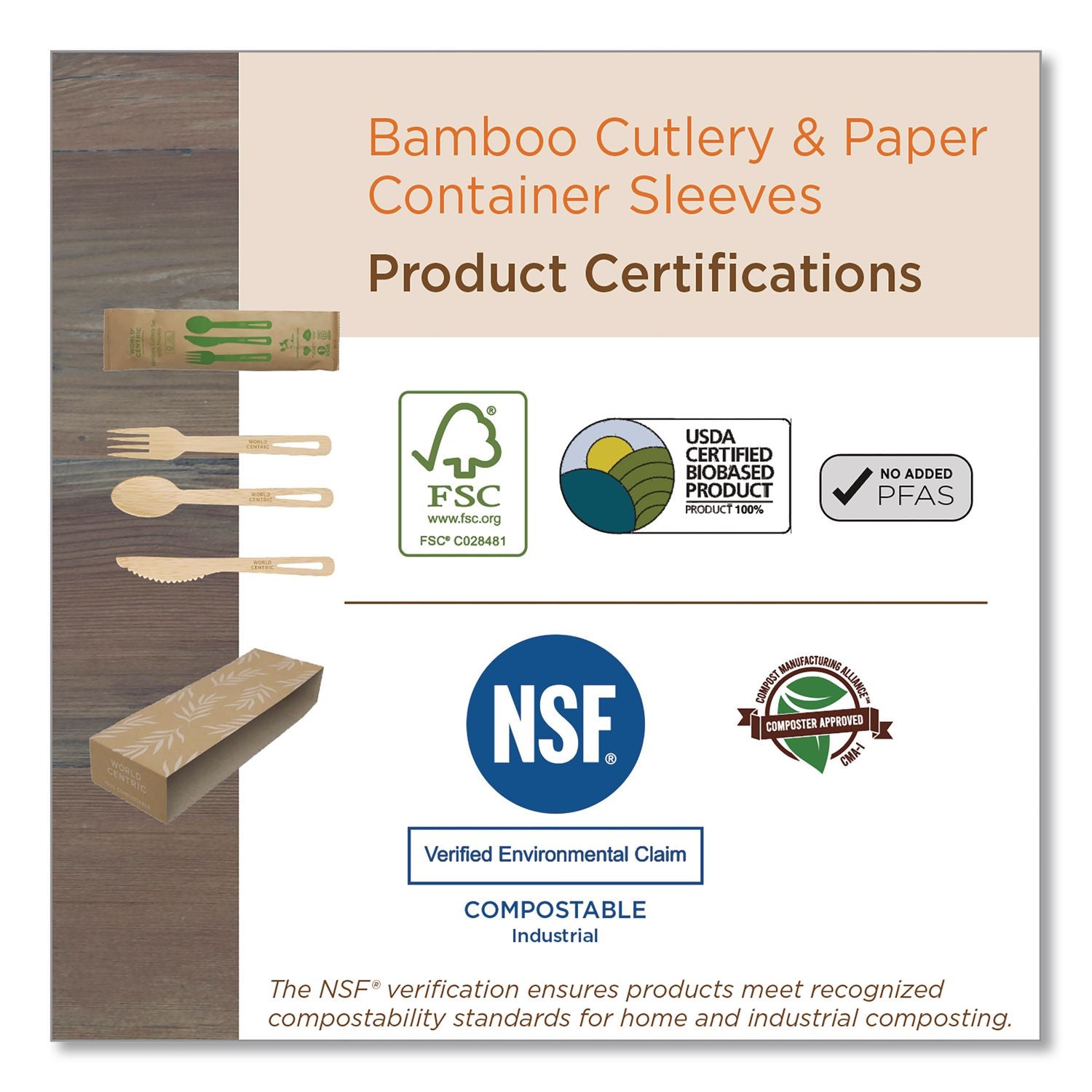 Bamboo Cutlery, Fork, 6.7", Natural, 2,000/Carton