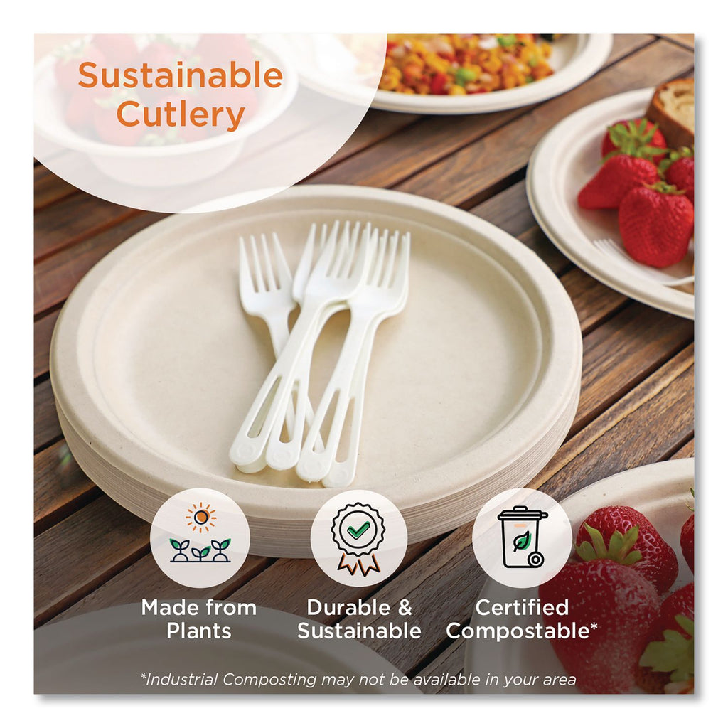 PLA Compostable Cutlery, Tasting Spoon, White, 3,000/Carton