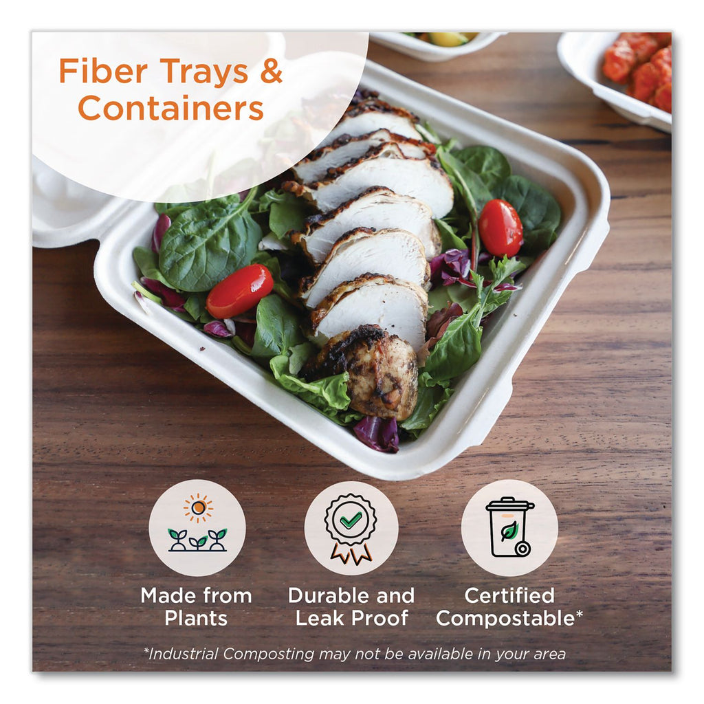 Fiber Trays, 5.7 x 8.2 x 0.6, Natural, Paper, 500/Carton