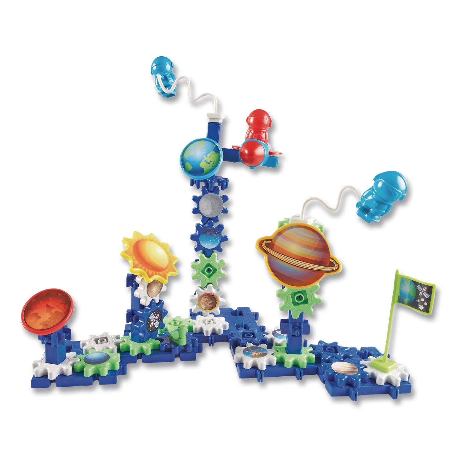 Gears! Gears! Gears! Space Explorers Building Set - Skill Learning: Visual, Counting, Sorting, Matching, Patterning, Problem Solving, Critical Thinking, Sequential Thinking, Cause & Effect, Spatial Relation, Creativity, ... - 4 Year & Up - 77 Pieces