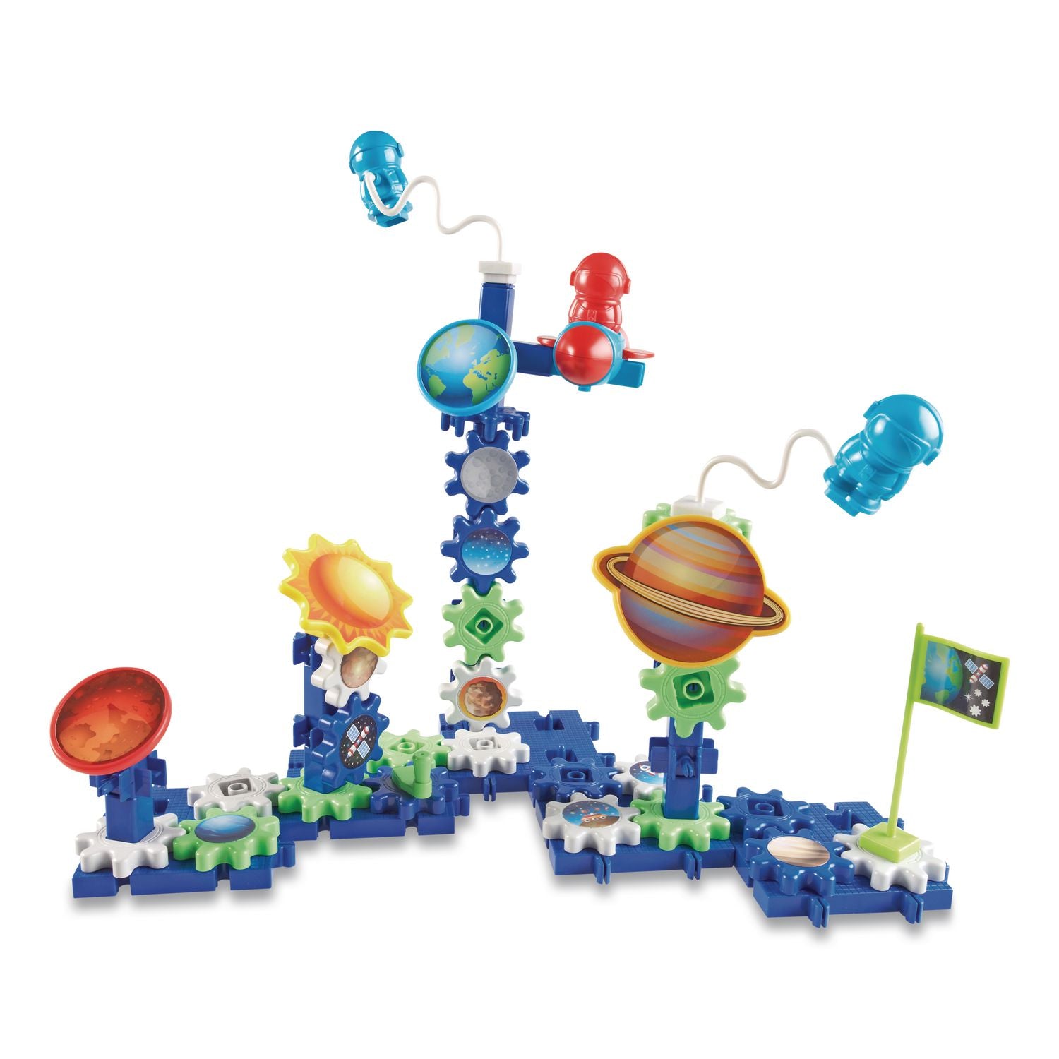 Gears! Gears! Gears! Space Explorers Building Set - Skill Learning: Visual, Counting, Sorting, Matching, Patterning, Problem Solving, Critical Thinking, Sequential Thinking, Cause & Effect, Spatial Relation, Creativity, ... - 4 Year & Up - 77 Pieces
