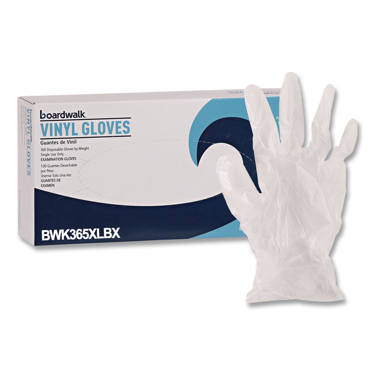 General Purpose Vinyl Gloves, Powder/Latex-Free, 2.6 mil, X-Large, Clear,100/Box