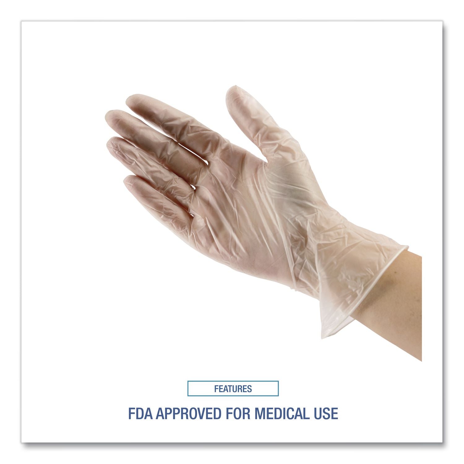 General Purpose Vinyl Gloves, Powder/Latex-Free, 2.6 mil, X-Large, Clear, 100/Box, 10 Boxes/Carton