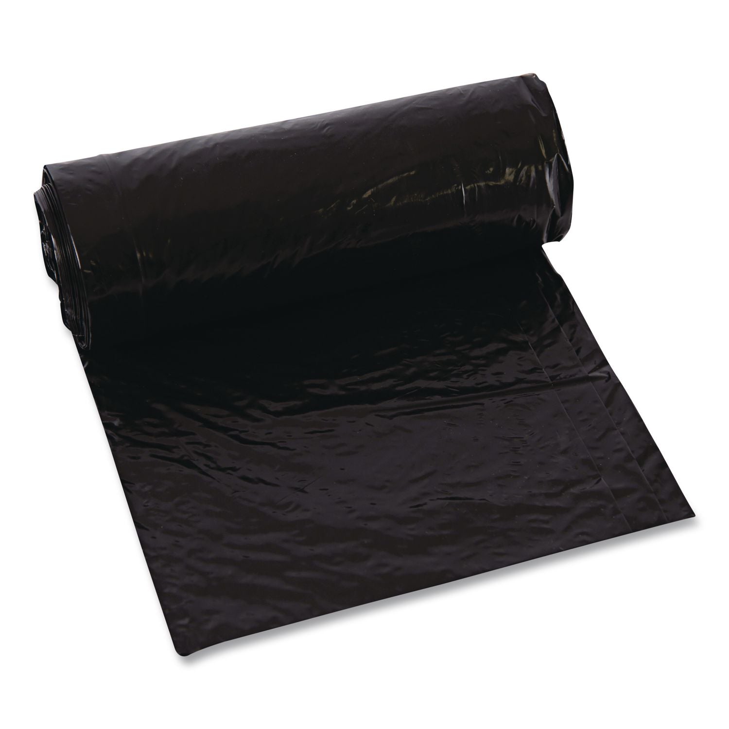 Low-Density Can Liners, 56 gal, 1.25 mil, 43" x 47", Black, 100/Carton