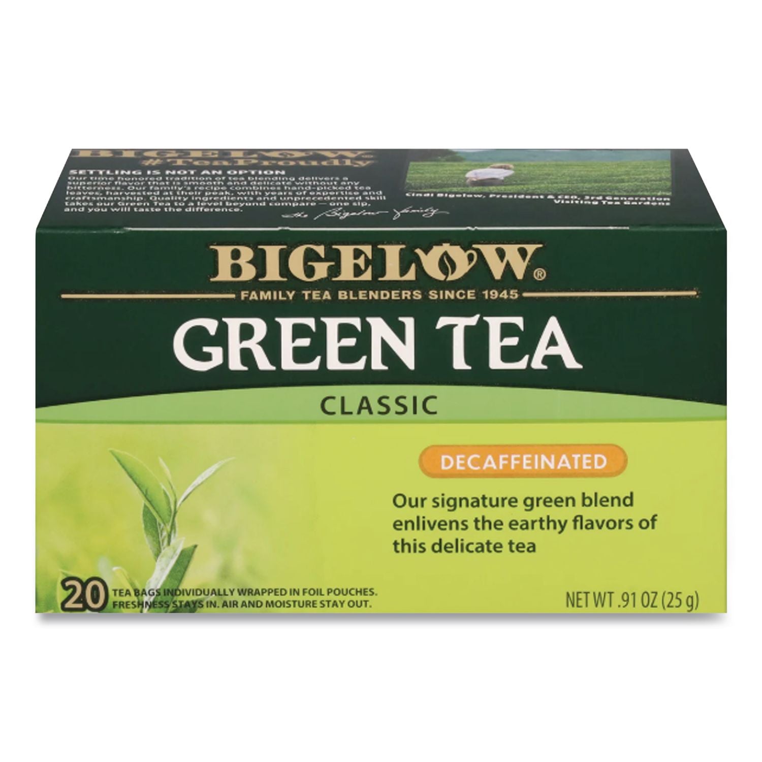 Decaffeinated Green Tea, Green Decaf, 0.34 lbs, 28/Box