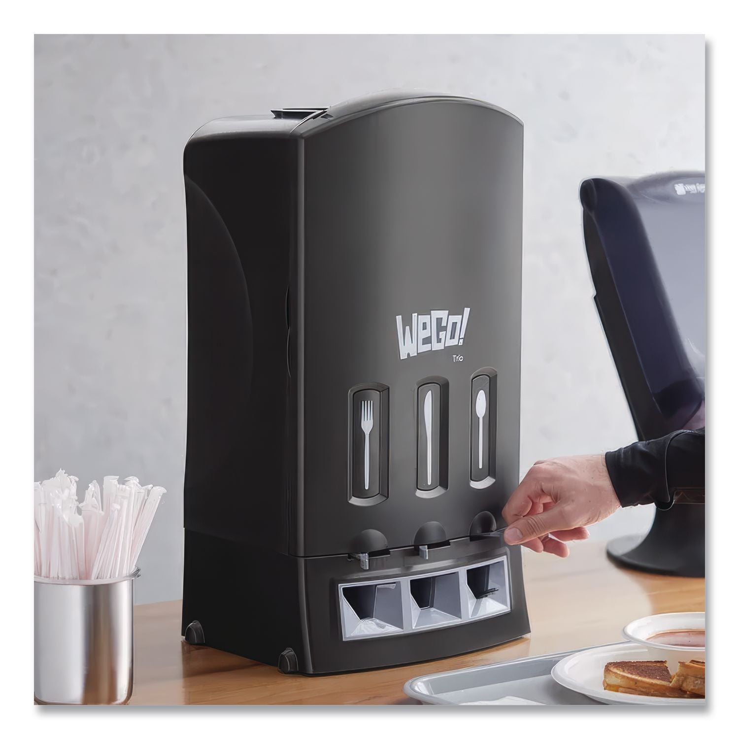Dispenser, Forks/Knives/Spoons, 13.39 x 15.75 x 23.62, Black