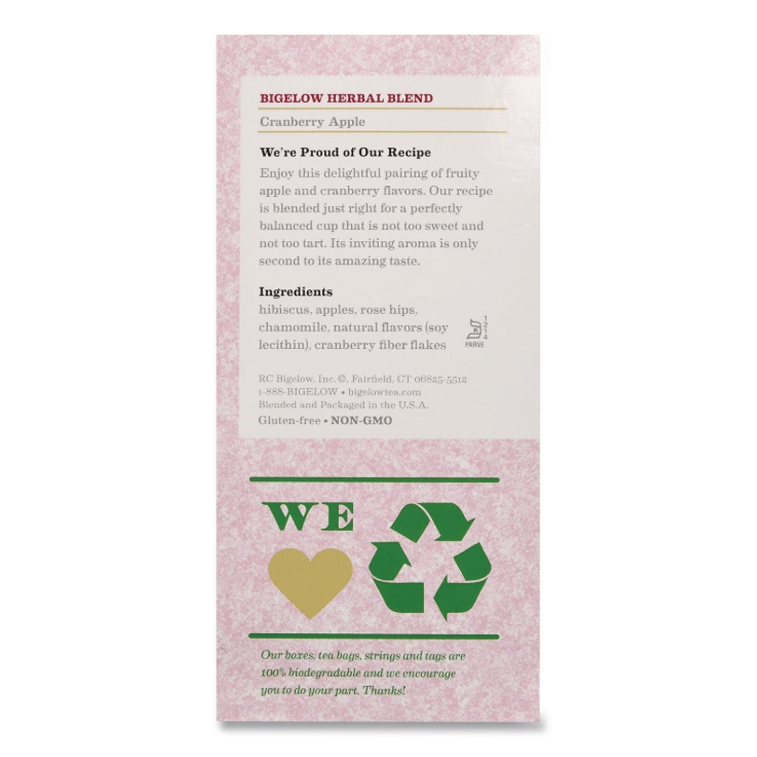 Cranberry Apple Herbal Tea, 28/Box