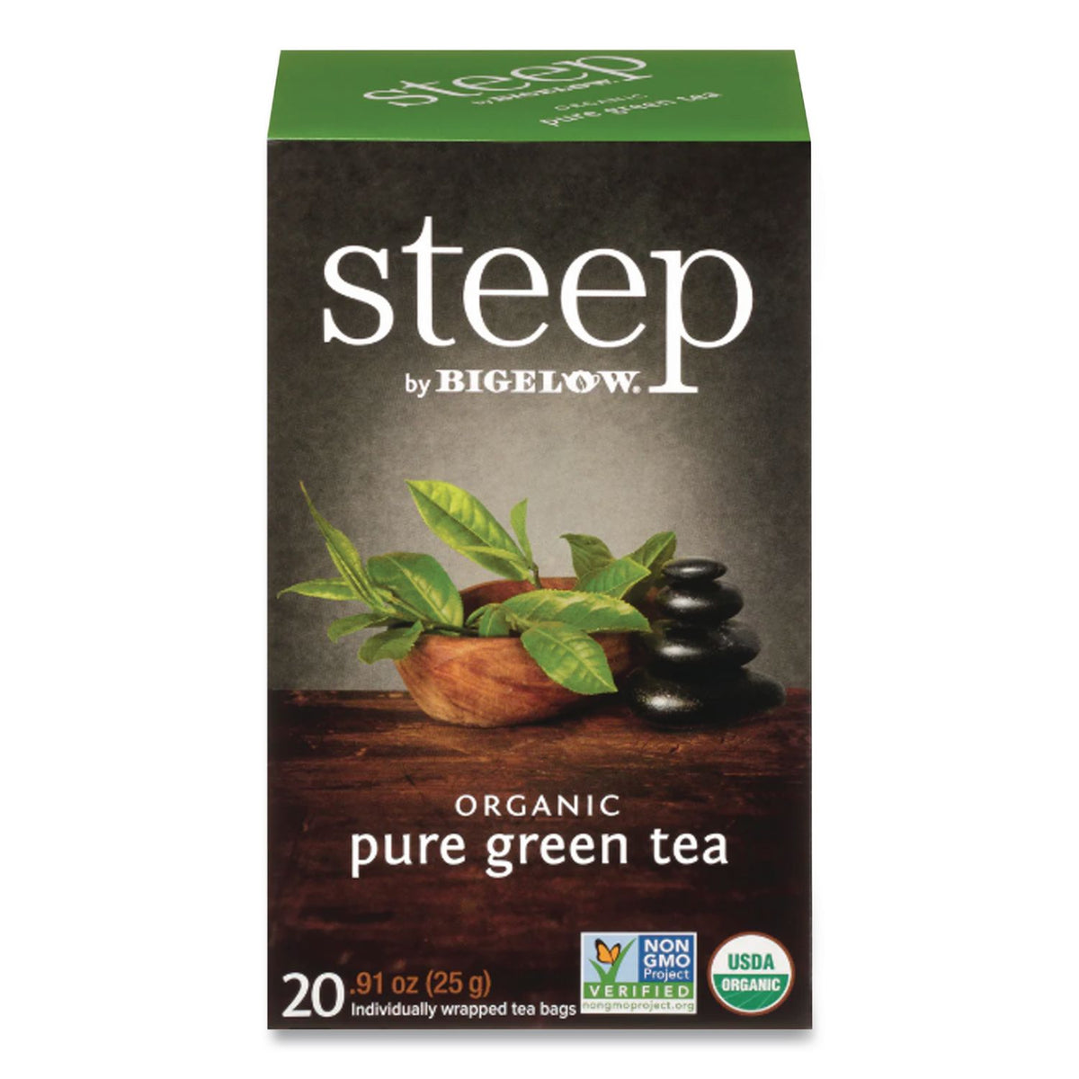 steep Tea, Pure Green, 0.91 oz Tea Bag, 20/Box