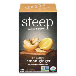 steep Tea, Lemon Ginger, 1.6 oz Tea Bag, 20/Box