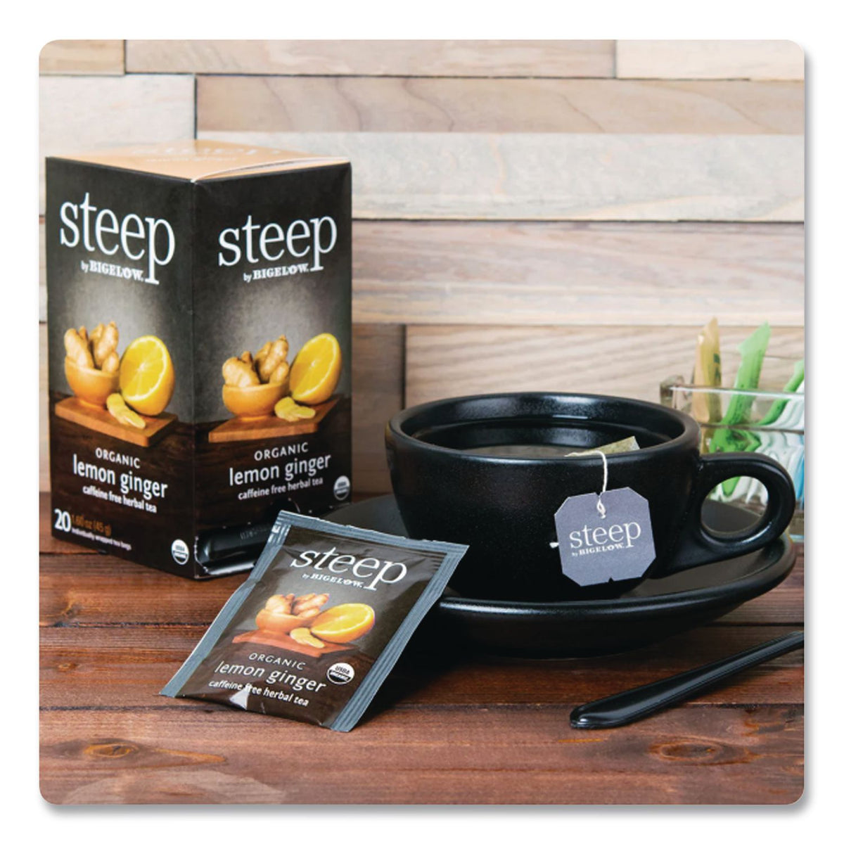 steep Tea, Lemon Ginger, 1.6 oz Tea Bag, 20/Box